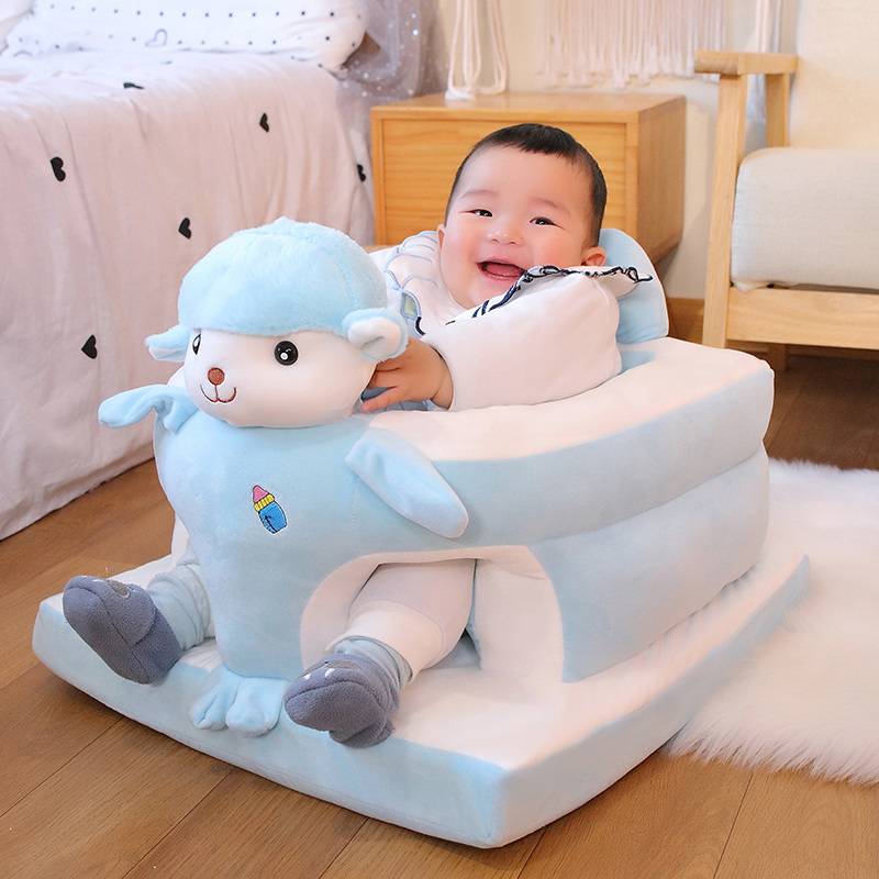 Infant Baby Seats Skin Soft Sofa Kids Bean Bag Comfort Plush Cartoon Bear  Chairs Washable 6-month-old baby training chair, baby training sits without  hurting the spine, sofa cushion, anti-fall dining seat -